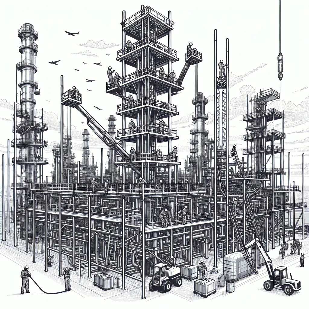 Zastosowanie rusztowań rurowych w przemyśle naftowym.